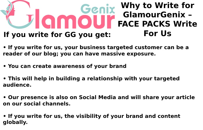 Why to Write for GlamourGenix – FACE PACKS Write For Us