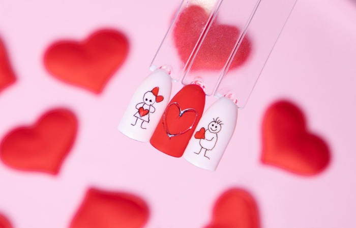 Different Types of Simple Valentine's Day Nails.