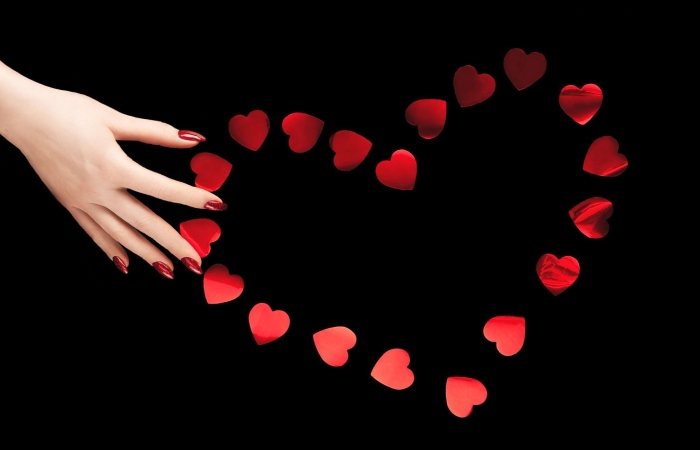Ideas for Black Valentines Day Nail Designs