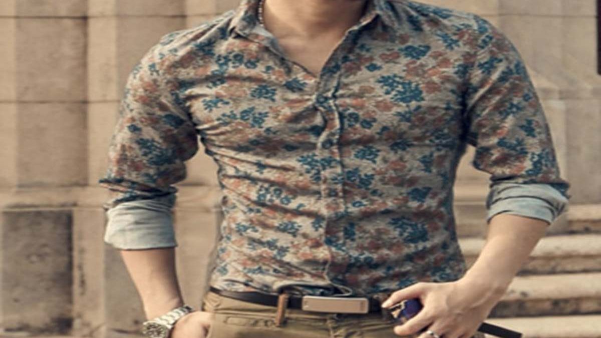 299 Rs Only Flower Style Casual Men Shirt Long Sleeve Thesparkshop.In
