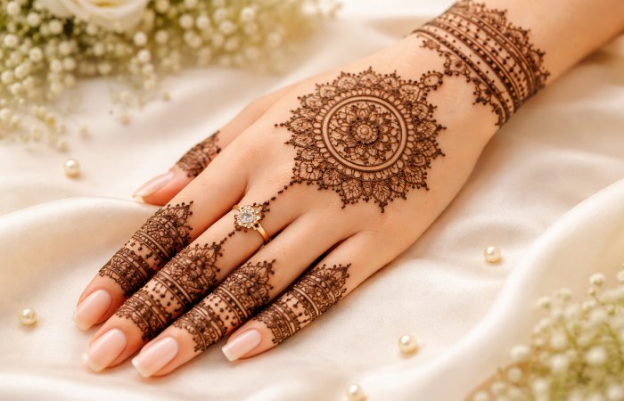 Royal Front Hand Mehndi Design Simple 